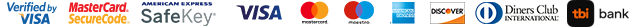 Alpha e-Commerce — Verified by Visa, Mastercard SecureCode, SafeKey, Visa, Mastercard, Maestro, Amex, Discover, Diners, tbi bank