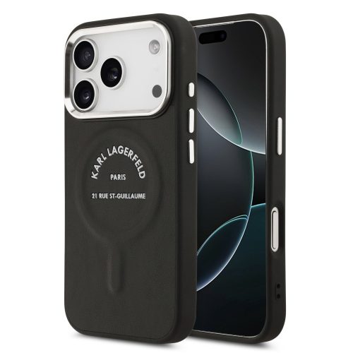 Θήκη Σιλικόνης Karl Lagerfeld Back Cover με MagSafe RSG Logo για iPhone 17 Pro Max - Black