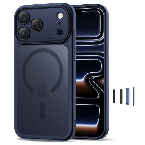 Θήκη Σιλικόνης Tech Protect Magpeak Magsafe CC για Apple iPhone 17 Pro Max - Matte Deep Blue