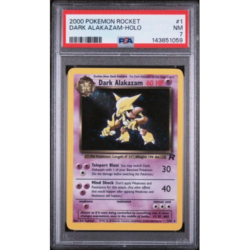 Dark Alakazam - Holo - Team Rocket - English 2000 -  #001/082 - NM 7 - Pokemon Graded Card