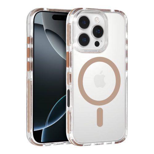 Θήκη Σιλικόνης με Λουράκι Orso Detachable Lanyard με Magsafe για Apple iPhone 13/14 - Clear Gold