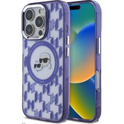 Σκληρή Θήκη Karl Lagerfeld IML Monogram K&CH Heads MagSafe για το iPhone 16 Pro  - Purple