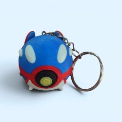 Fidget Μπρελόκ 3D Printed: Pokémon - Kyogre Poké Ball με Κουμπί