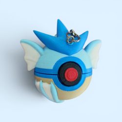 Fidget Μπρελόκ 3D Printed: Pokémon - Gyarados Poké Ball με Κουμπί