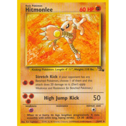 Hitmonlee (Fossil 22/62) (Rare) English - Excellent