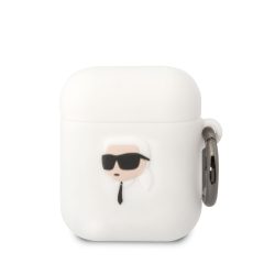 Θήκη Σιλικόνης Karl Lagerfeld 3D Logo NFT Karl Head Silicone για Apple AirPods 1/2 - White