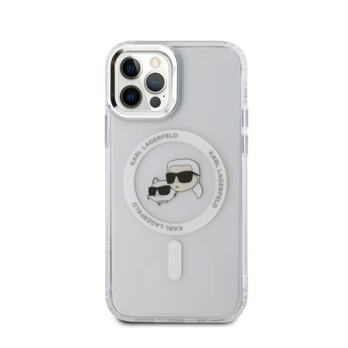 Θήκη Σιλικόνης Karl Lagerfeld Heads Metal Frame MagSafe για Apple iPhone 12/12Pro - Clear