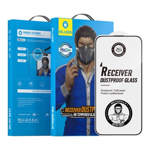 Tempered Glass Mr.Monkey Full Cover Full Glue 5D 9H Anti-Dust Anti-Static για Apple iPhone 16 Pro Max - Black