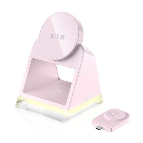 Tech Protect Ασύρματος Φορτιστής QI15W A43 3 σε 1 με MagSafe - Pink