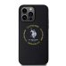 Θήκη Δερματίνης U.S. Polo PU Leather Printed Round Double Horse MagSafe Case για iPhone 15 Pro Max  - Black
