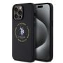 Θήκη Δερματίνης U.S. Polo PU Leather Printed Round Double Horse MagSafe Case για iPhone 15 Pro - Black
