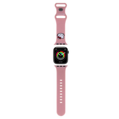 Λουράκι Σιλικόνης Hello Kitty Liquid Silicone Kitty Head Logo για Apple Watch 38/40/41m - Pink