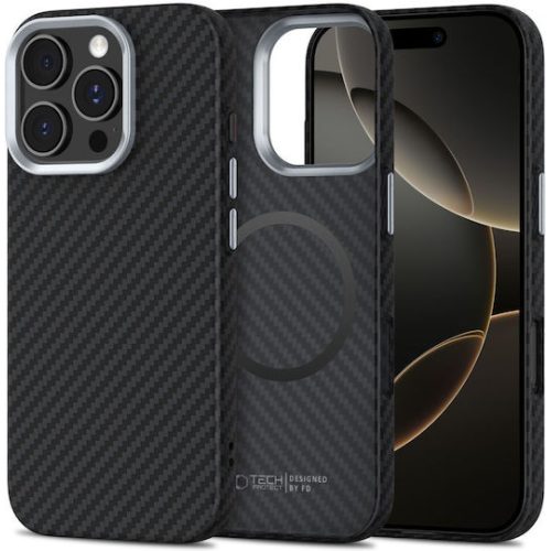 Σκληρή Θήκη Tech-Protect Ion Carbon με Magsafe για iPhone 16 Pro Max - Black/Silver