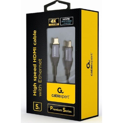  Καλώδιο Cablexpert Premium Series HDMI 2.0 Cable με Ethernet απο HDMI male σε HDMI male Μαύρο - 5m