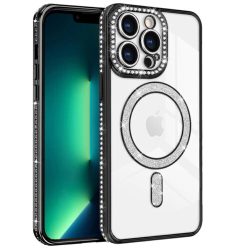 Θήκη Σιλικόνης Orso Bare Look Diamonds με Magsafe για iPhone 13 Pro Max-Black