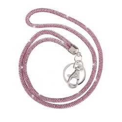 Cross Body Universal Diamond Λουράκι Λαιμού για Κινητά - Pink