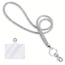 Cross Body Universal Diamond Λουράκι Λαιμού για Κινητά - Silver