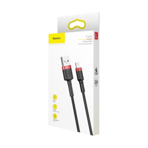 Καλώδιο Baseus  USB to Lightning Cafule Braided, 2m - Black/Red