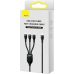 Baseus Flash Series II Braided USB to Lightning / Type-C / micro USB Cable Μαύρο 1.5m (CASS030201)