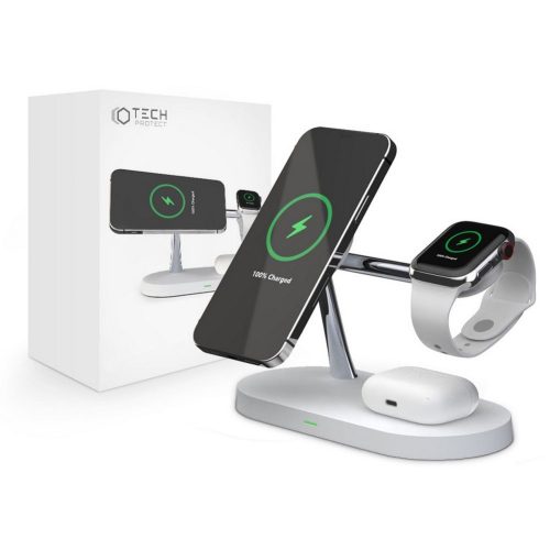 Tech Protect A12 3IN1 Magnetic Magsafe Wireless Charger - White