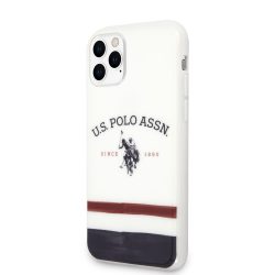 US Polo TPU Tricolor Blurred Θήκη για iPhone 11 Pro - White
