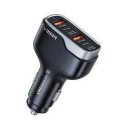 Φορτιστής Αυτοκινήτου Veger 66W με Fast Charging με 2 Θύρες USB και 2 Θύρες Type C  - Black