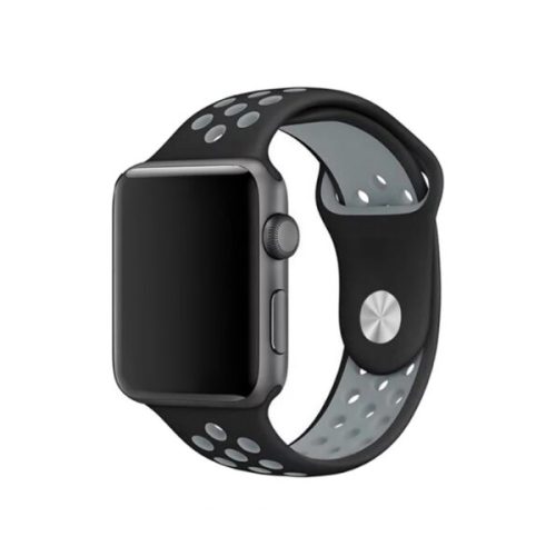 WiWU Λουράκι Σιλικόνης Dual Color Sport Apple Watch 42/44/45/46/49mm - Black/Grey