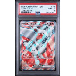 Reshiram EX - White Flare - English 2025 - #158 - PSA GEM MT 10 - Pokemon Graded Card